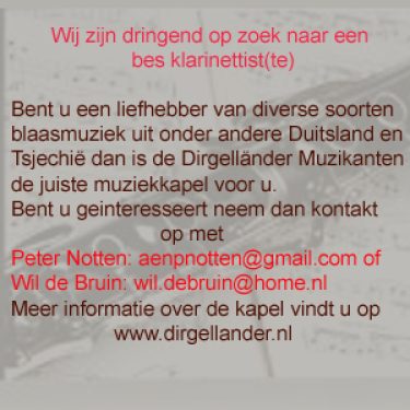 Vacature klarinet 2